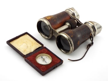 Civil War Era Field Compass and Binoculars