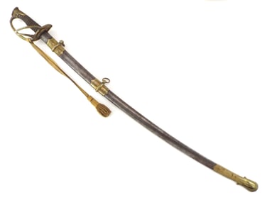 Mint American Civil War Cavalry Officers Sword with German Blade by W. Clauberg