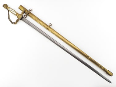 FINE American Militia Officers Sword by AMES. Etched Blade MOP Grips