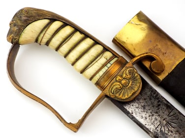 Napoleonic British Officers Battle Sword. SUPER FINE Handle with Brass Mounts