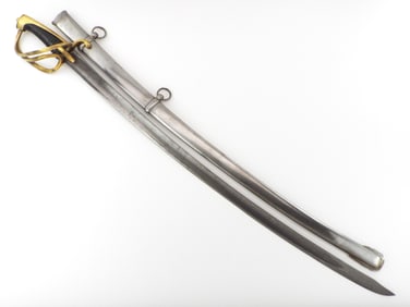 Napoleonic Wars French Cavalry Officers Sword with DAMASCUS German Blade