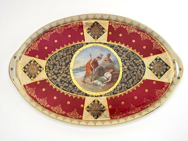 Antique Royal Vienna Hand Painted Porcelain Tray