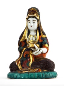 Antique Chinese Porcelain Seated Lady Figure