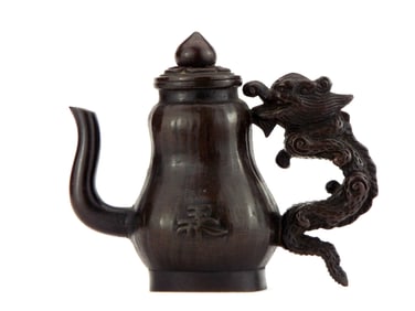 Antique Chinese Teapot Hand Carved Dragon