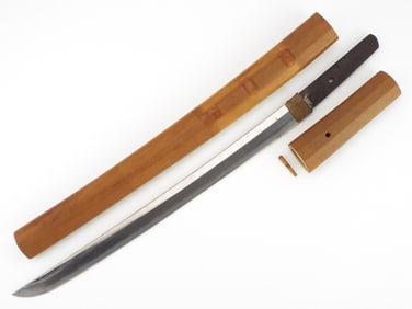 Japanese Samurai Shirasaya Wakizashi Edo Mumei