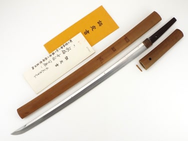 Japanese Samurai Long Wakizashi Shitahara Edo PAPERED NBTHK