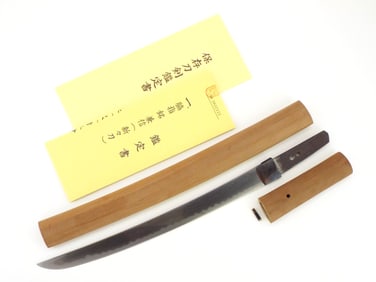 Tanto Sunnobi Kanenobu signed Shinshinto Late Edo Certificate CKK