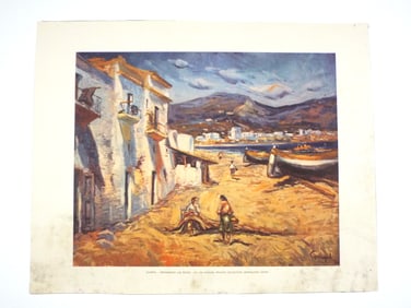 Campol - "Reparando las Redes" Lithograph