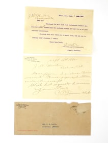 Confederate Pension Warrant Dated September 6, 1897, with Envelope And Hand Written Note.