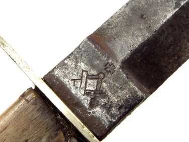 Interesting American Civil War era Bowie Knife with Masonic Symbol by JACKSON SHEFFIELD