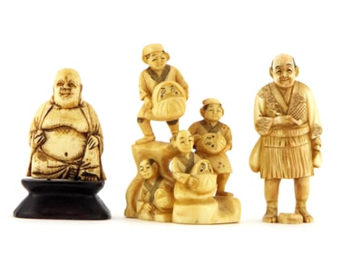 19th Century FINE Bone Japanese Carving