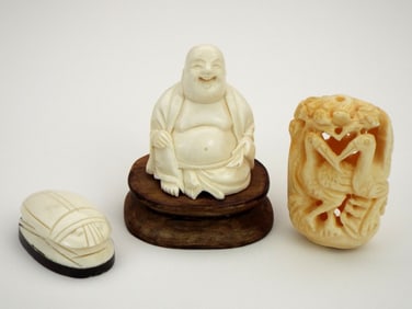 19th Century FINE Bone Japanese Carvings