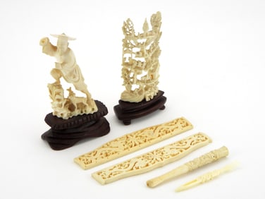 19th Century FINE Bone Japanese Carvings