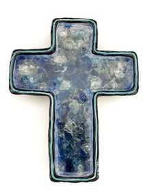 Carlos Alvez Miami Ceramic Cross Sculpture signed Carlos Alves 2017