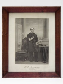 Portrait of Admiral David Farragut, 19th Century Engraving by Gurney & Son