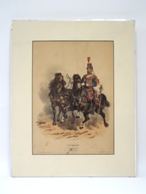 19th Century French Military Lithograph "Train des Equipages"