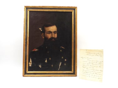 America Civil War Oil Painting with Letter