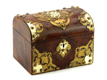 A Victorian Burr Walnut And Brass Decorative Box