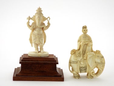 19th Century Indian FINE Bone Carved Figures