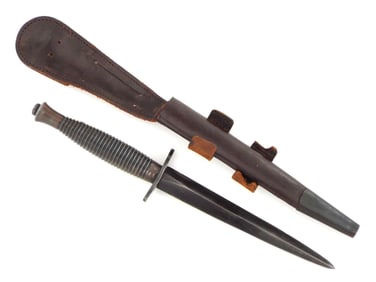 British WWII Fairbairn Sykes Fighting Knife with Scabbard