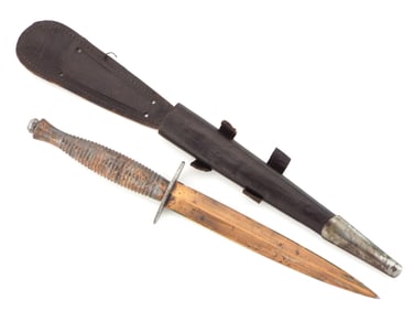 British WWII Fairbairn Sykes Fighting Knife with Scabbard