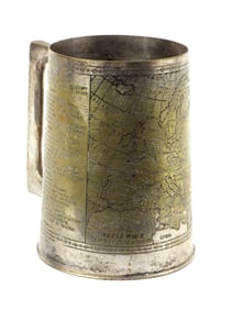 Heavily Decorated Brass Mug Made from WWII Battlefield Pick Ups