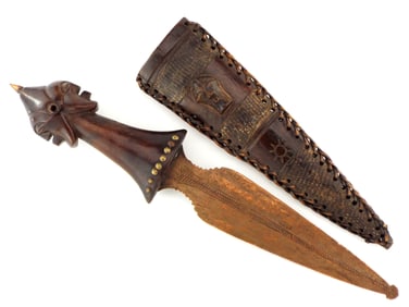 Fine Antique African Ceremonial Copper Blade Dagger