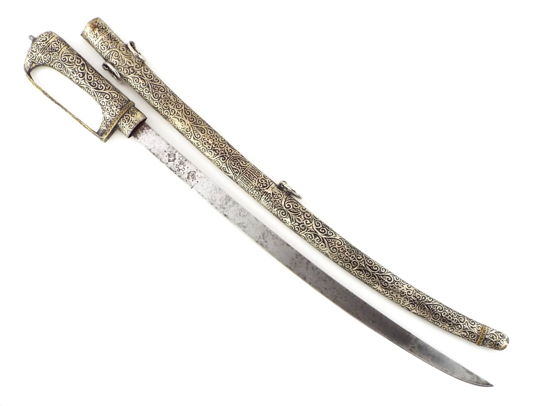 Antique Islamic Afghanistan or Indian TULWAR Shamshir Sword, Maker Marked (1 of 12)