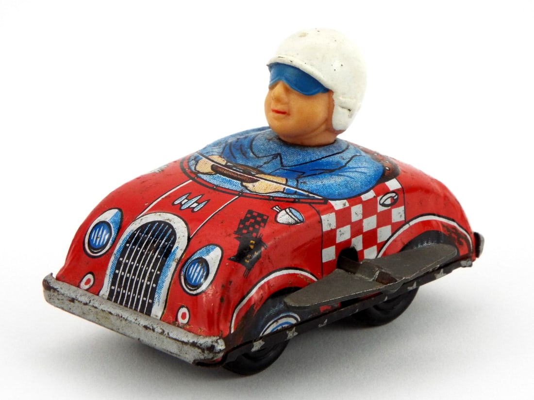Vintage Japanese Tin Toy Sports Racing Car: Vintage Japanese Tin Toy Sports Racing Car
