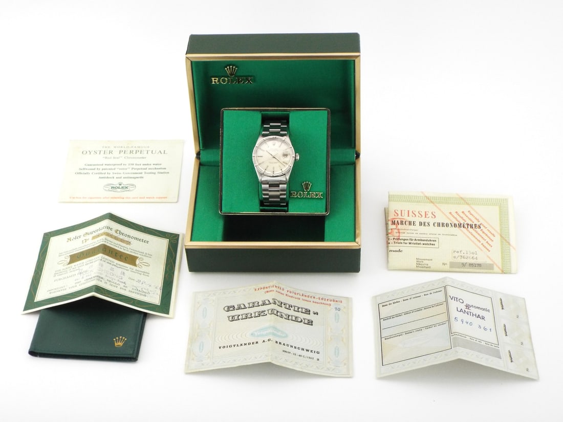 Rolex 1964 model 1501 Complete with box and papers 34mm recently serviced