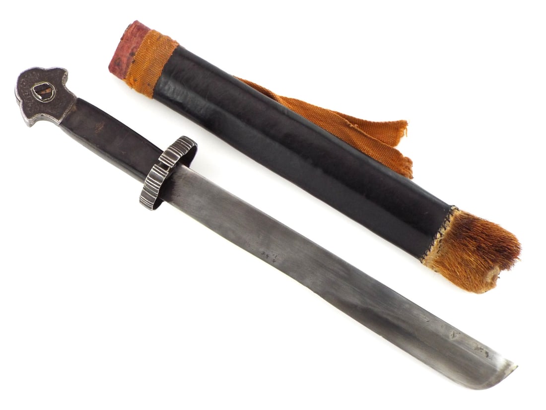 Good 18th-19th Century Tibetan or Bhutanese Sword: Good 18th-19th Century Tibetan or Bhutanese Sword Full Length 19 Inches Blade Length 12 Inches