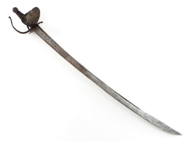 Super RARE American Revolutionary War Naval Cutlass Blade Deeply Struck with Running Wolf and Dated