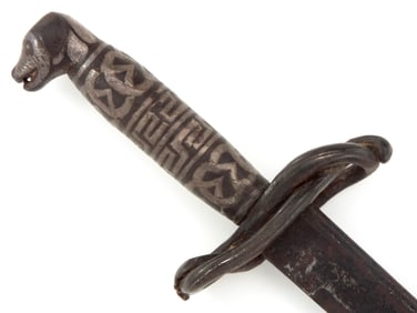 Mexican War era Officers silver inlaid iron Hilt Sword