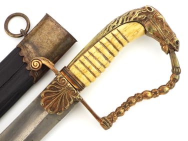 Outstanding Quality American Revolutionary War British Horse Head Officer Sword