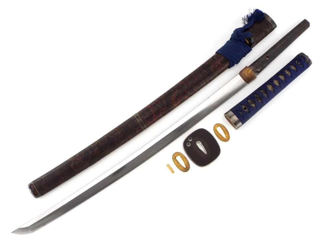 VERY RARE Satsuma Samurai EDO era Silver & Brocade Mounted Sword (1 of 20)