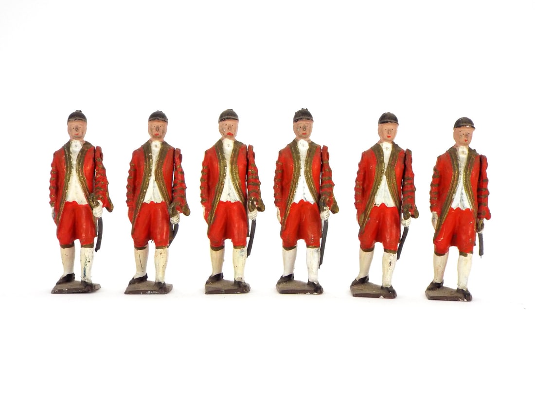 Lot of 6 Early 20th C. Britains Metal Cast Toy Soldier (1 of 6)