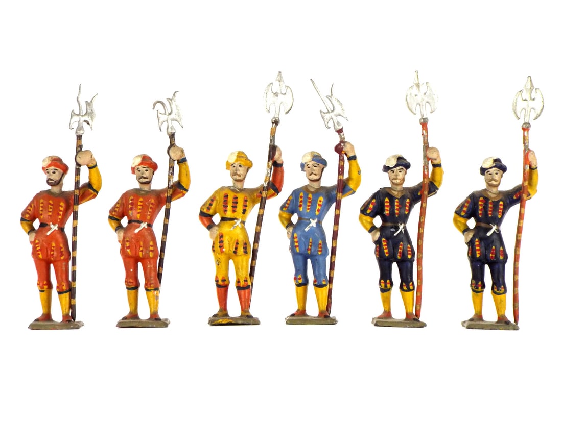 Lot of 6 Early 20th C. Britains Metal Cast Toy Soldier (1 of 6)