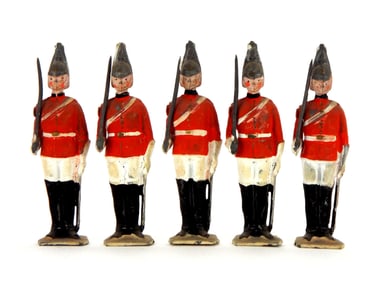 Lot of 5 Early 20th C. Britains Metal Cast Toy Soldier