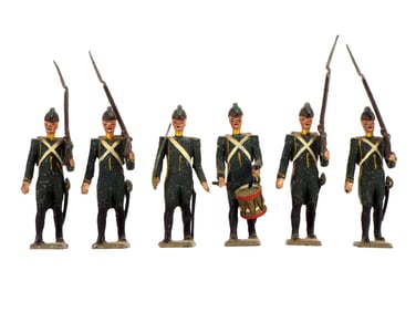 Lot of 6 Early 20th C. Britains Metal Cast Toy Soldier