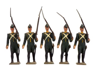 Lot of 5 Early 20th C. Britains Metal Cast Toy Soldier