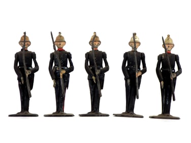 Lot of 5 Early 20th C. Britains Metal Cast Toy Soldier