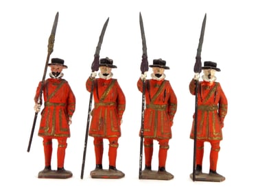 Lot of 4 Early 20th C. Britains Metal Cast Toy Soldier