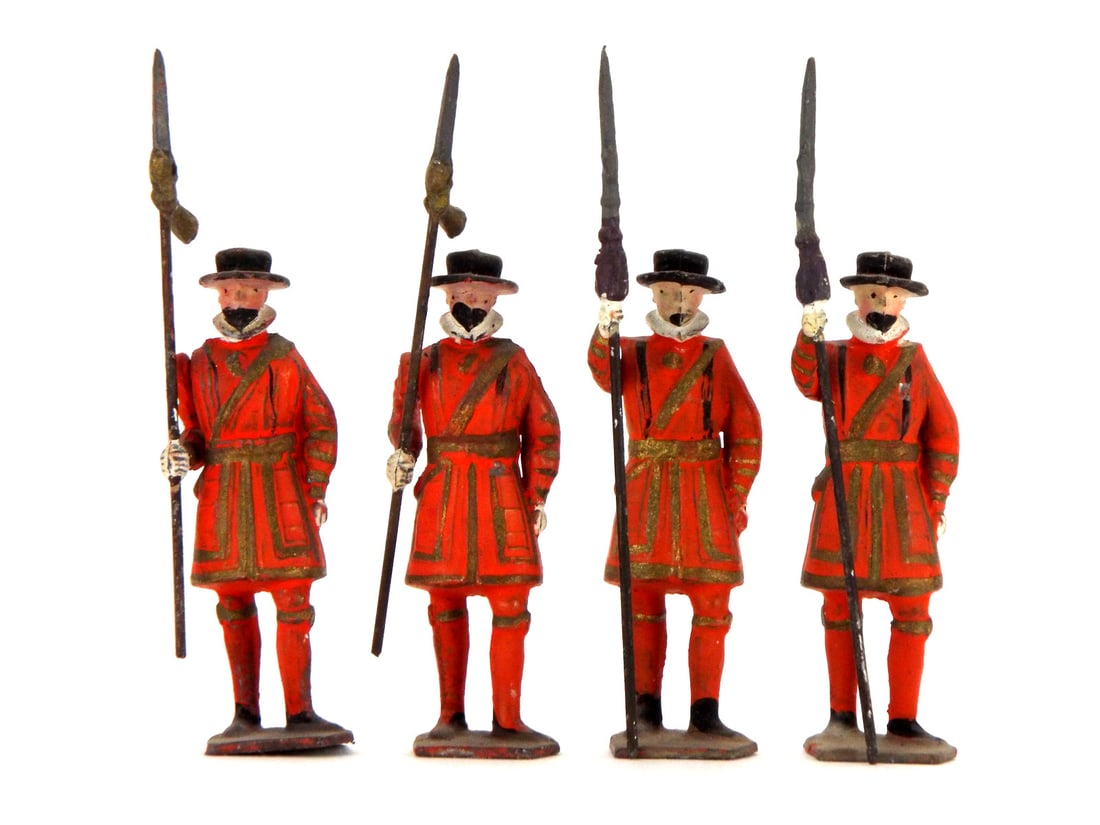 Lot of 4 Early 20th C. Britains Metal Cast Toy Soldier: Lot of 4 Early 20th C. Britains Metal Cast Toy Soldier