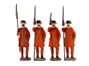 Lot of 4 Early 20th C. Britains Metal Cast Toy Soldier