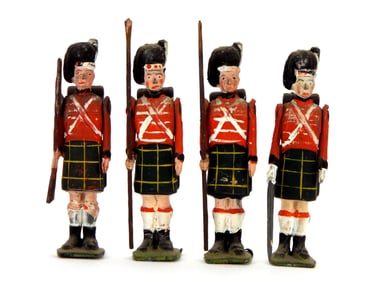 Lot of 4 Early 20th C. Britains Metal Cast Toy Soldier