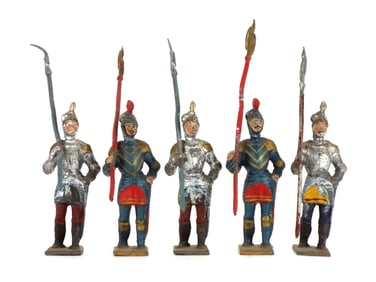 Lot of 5 Early 20th C. Britains Metal Cast Toy Soldier