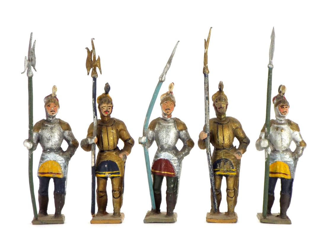Lot of 5 Early 20th C. Britains Metal Cast Toy Soldier: Lot of 5 Early 20th C. Britains Metal Cast Toy Soldier