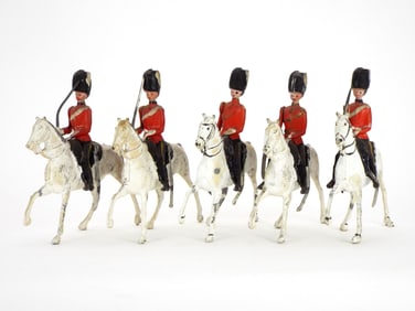 Lot of 5 Early 20th C. Britains Metal Cast Toys Soldiers