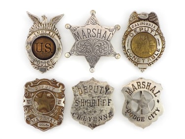 Lot of 6 Law Enforcement Badges
