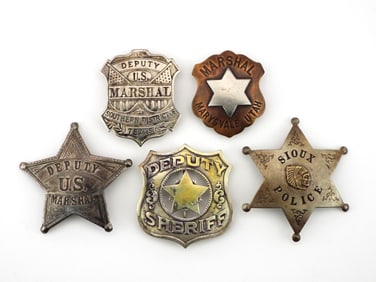 Lot of 5 Law Enforcement Badges